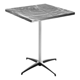 Square Swirl-Top Aluminum Café Table - Chair Height